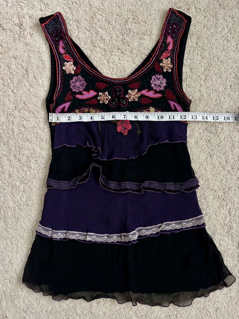 hazel Purple Embellished Layered Tank Top - Picture 6 of 7